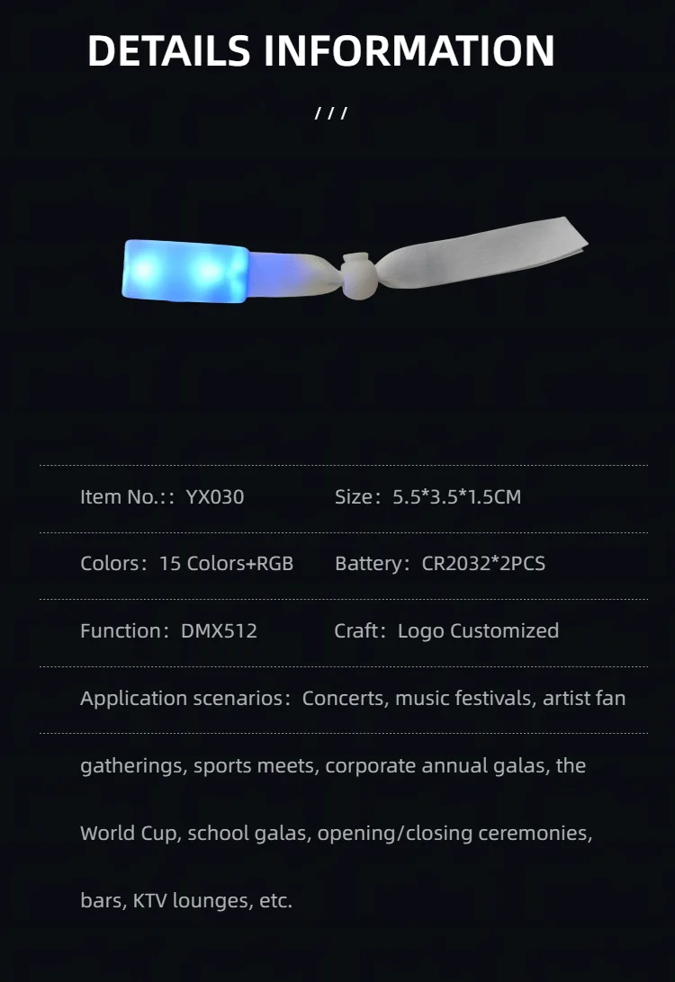 YX030 DMX512 LED Wristband view