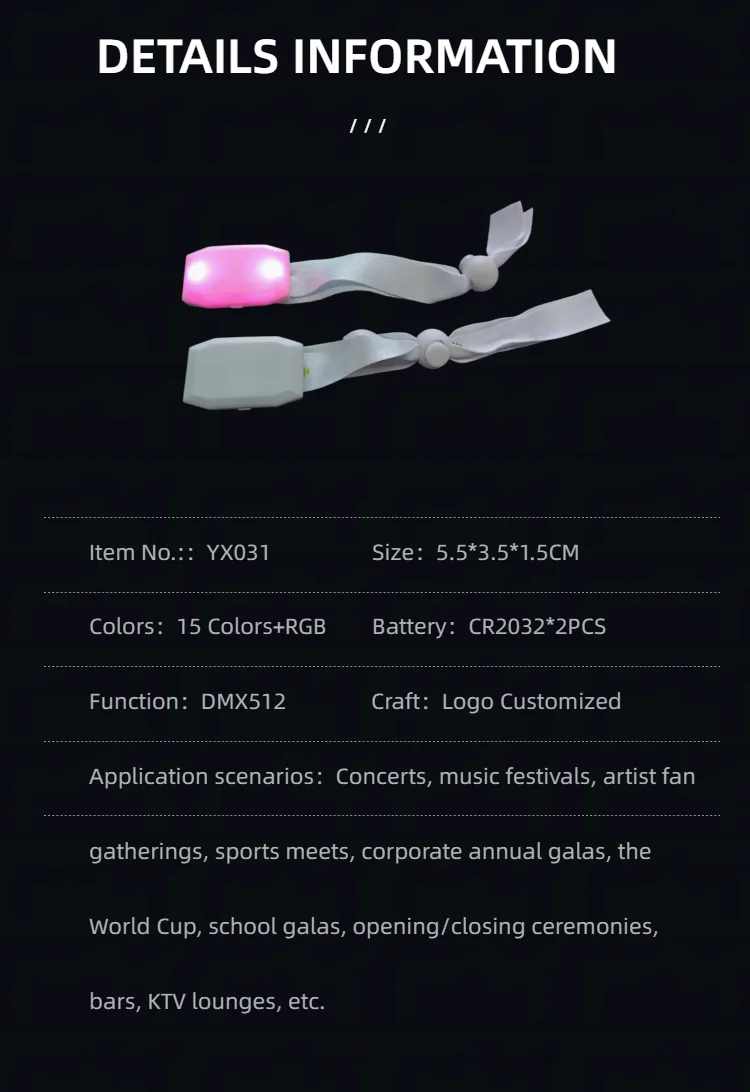 YX031 DMX512 LED Wristband view