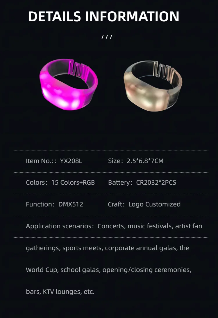 YX208L DMX512 LED Wristband view