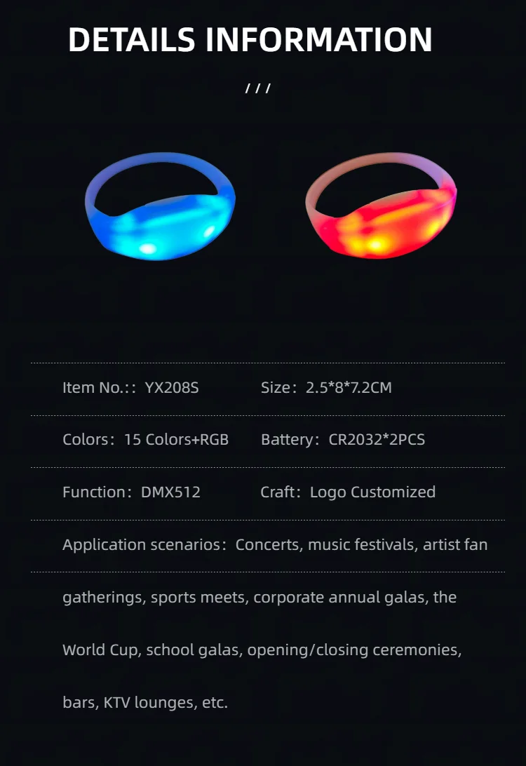 YX208S DMX512 LED Wristband view