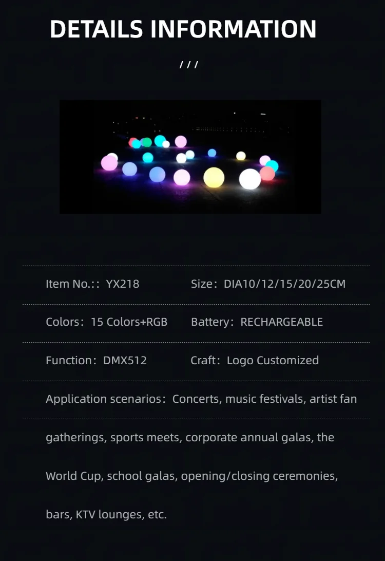 YX218 DMX512 Light-Up Ball view