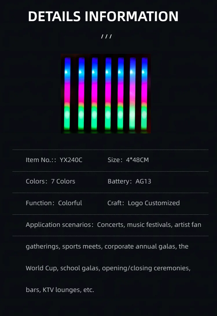 YX240C Colorful LED Foam Stick view