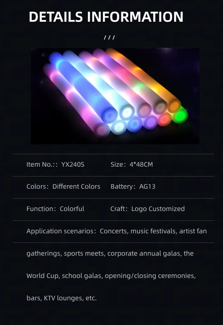 YX240S Colorful LED Foam Stick view