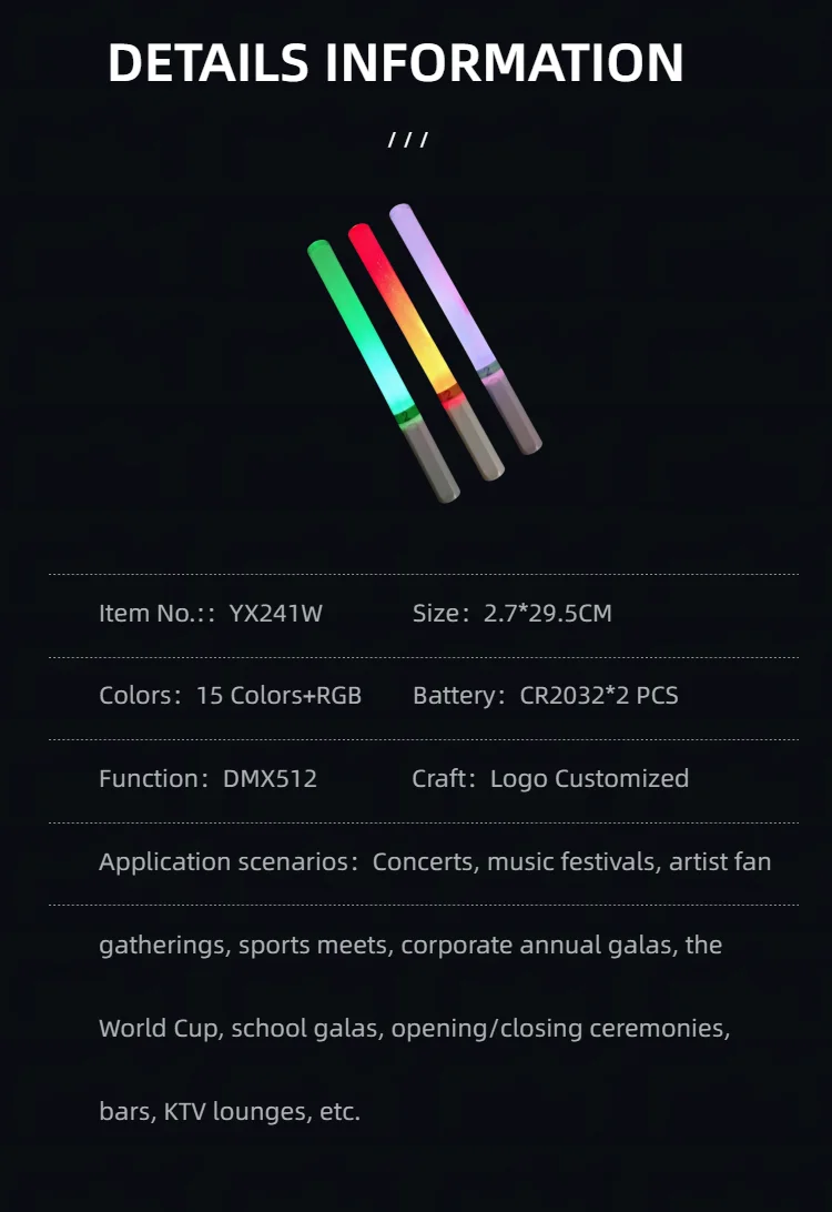 YX241W DMX512 LED Glow Stick view