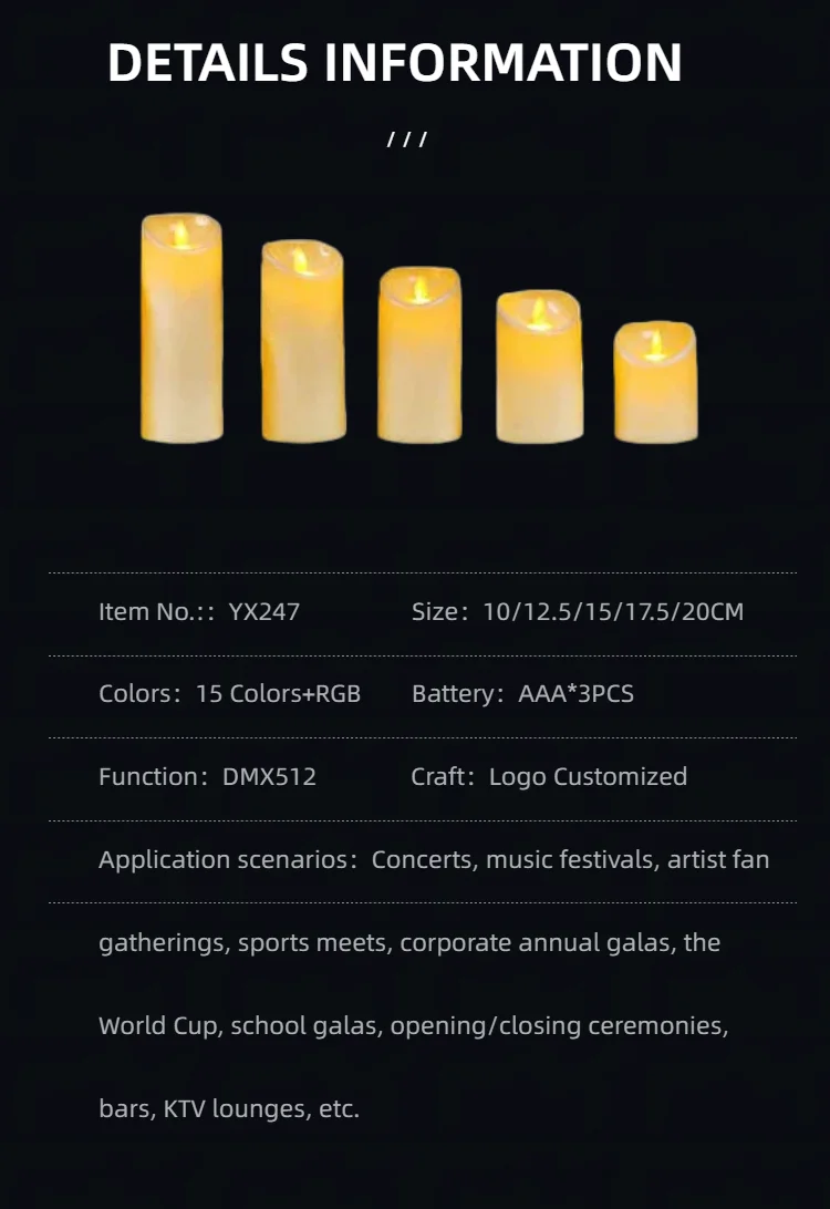 YX247 DMX512 LED Candle view