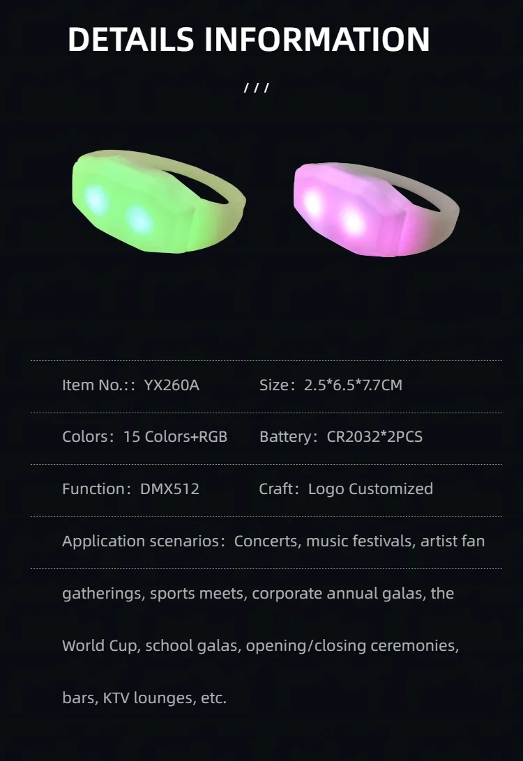 YX260A DMX512 LED Wristband view